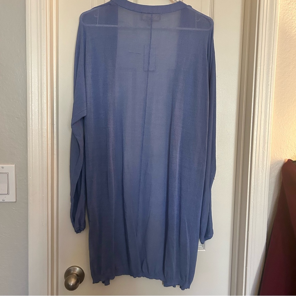 NWT Philosophy Dusty Blue Open Front Relaxed Light Weight Cardigan Size Small - Picture 9 of 9